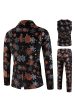 Black Snowflake Printed 3 Pieces Men s Christmas Suit Discount