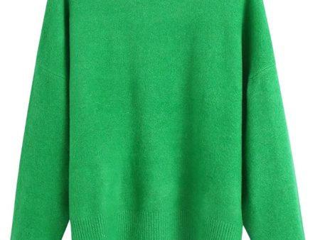 Kallie Emerald Green Turtleneck Sweater Cheap