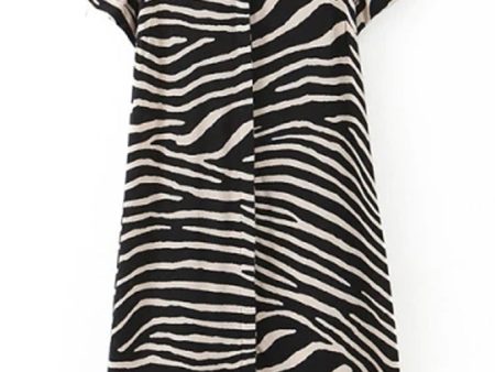 Cyra Black and White Loose Dress Online Hot Sale