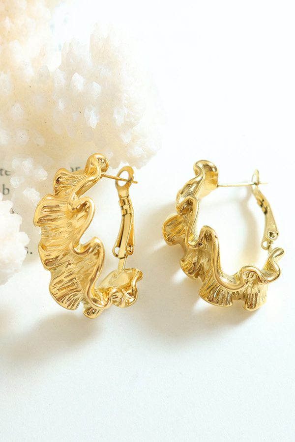 Golden Circle Wave Earrings on Sale