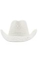 Apricot Knitting Western Cowboy Hat Straw Hat Hollow Out Sunhat For Cheap