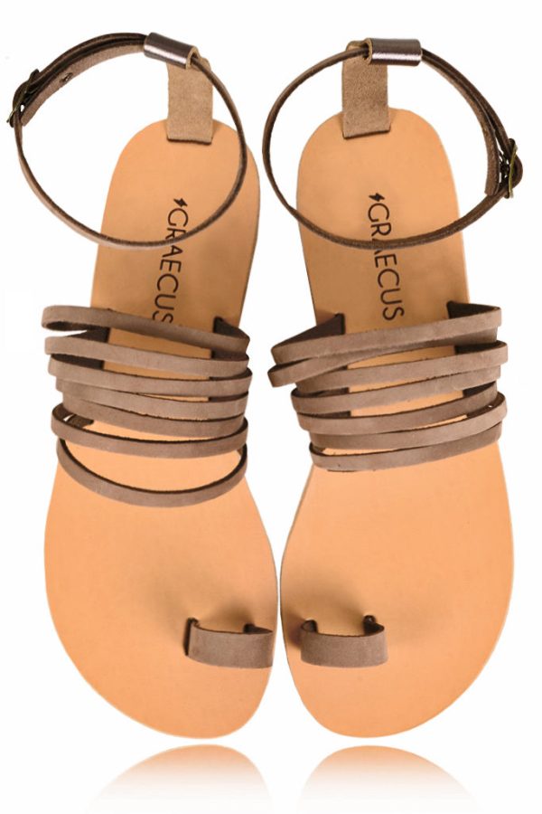 Astraea Brown Suede Leather Sandals Hot on Sale