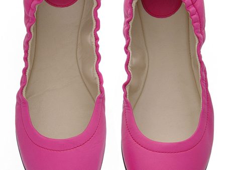 Dolce & Gabbana WOOPY Pink Leather Ballerina Flats Fashion