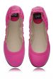 Dolce & Gabbana WOOPY Pink Leather Ballerina Flats Fashion