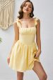 A Line Yellow Square Neck Short Homecoming Dress Online Hot Sale