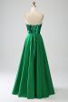 A-Line Sweetheart Dark Green Corset Prom Dress Supply