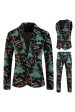 Dark Green 3-Piece Men s Suit for Christmas Party For Discount