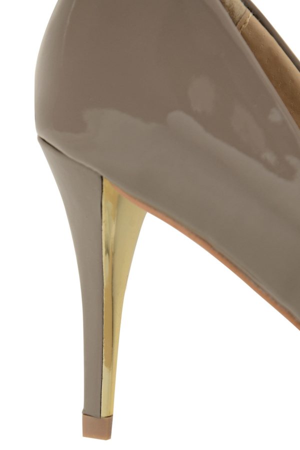 AGNES Taupe Patent Court Pumps Online Hot Sale