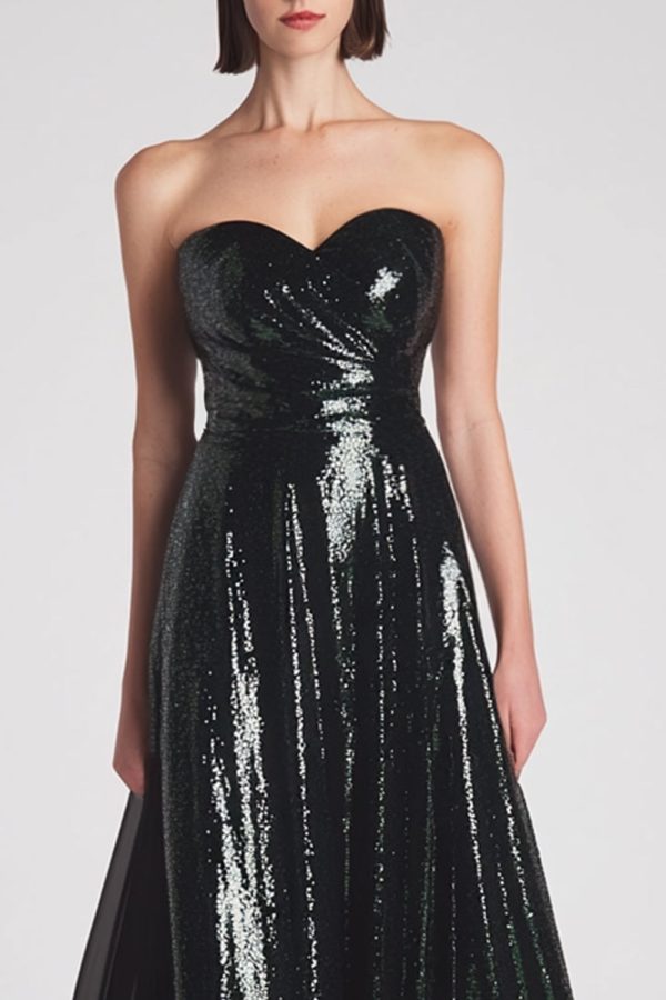 Sparkly Dark Green Sweetheart Long Formal Dress For Discount