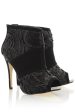 ADMIRANDA Black Sequin Peep Toe Ankle Boots Online