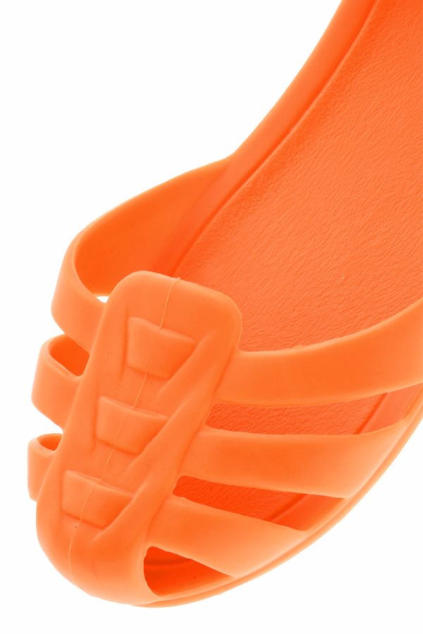 HENRY & HENRY MILA Orange Fluo Rubber Slingbacks Sale