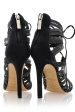 CECCONELLO ALESIA Silver Black Cord Heeled Sandals Hot on Sale