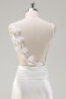 White Satin Cowl Neck Backless Prom Dress Online now