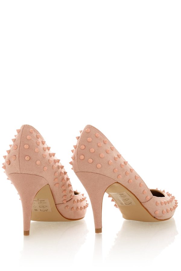 NELLIE Baby Pink Studded Pumps Cheap