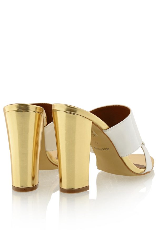 AMY White Gold Mules Online Sale