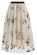 Apricot High Waist Print Chiffon Floral Loose Midi A Line Skirt Online Sale