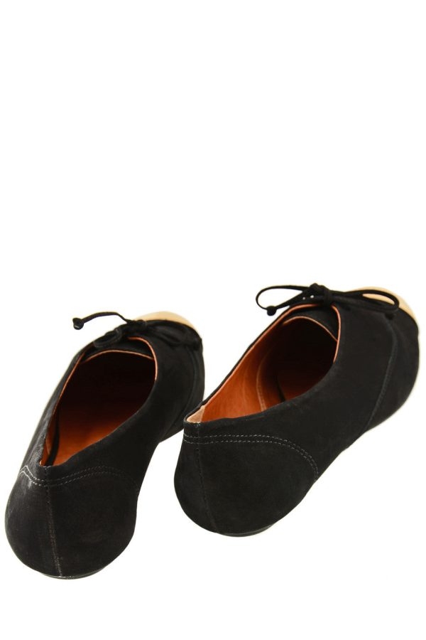 ESTER Black Lace Up Flats Cheap