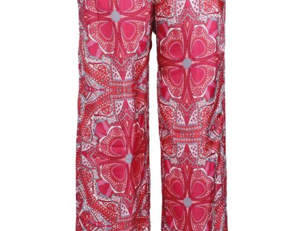 MANOLA Coral Print Silk Pants Discount