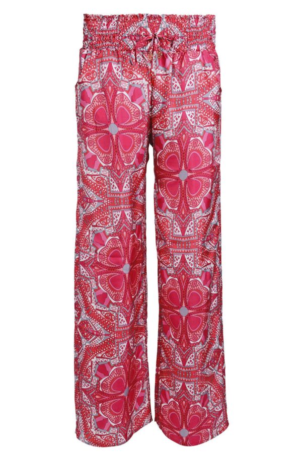 MANOLA Coral Print Silk Pants Discount