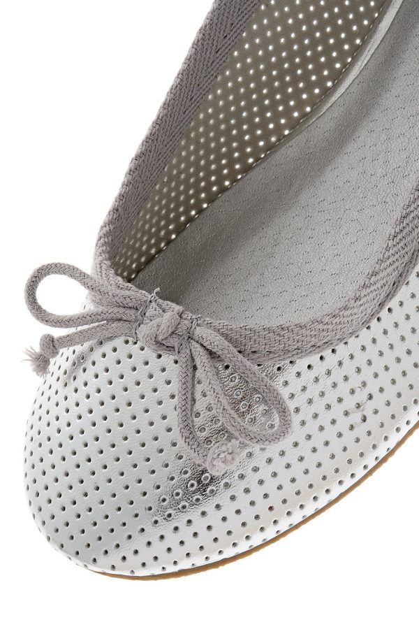 MABLE Silver Perforated Ballerinas For Discount