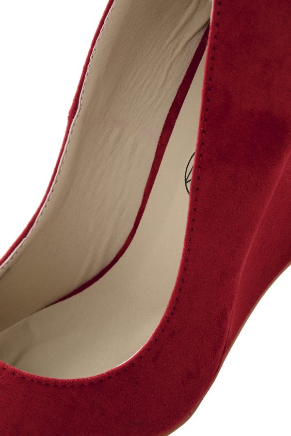 TILDA Red Suede Wedges Online now