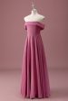 Desert Rose Off the Shoulder Chiffon A Line Junior Bridesmaid Dress Online Sale