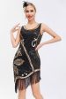 Beaded Black 1920s Dress with Fringes Hot on Sale