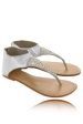 SILVER Crystal Leather Sandals Sale