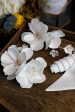 White Elegant Fabric Flower Hair Clips Online Hot Sale