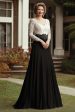 Champagne Black A Line V Neck 3 4 Sleeves Lace Long Mother Dress Sale