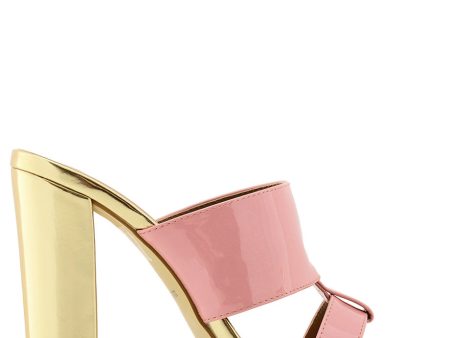 AMY Pink Gold Mules Discount