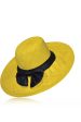 Alondra Yellow Wide Handmade Madagascar Hat Online Hot Sale