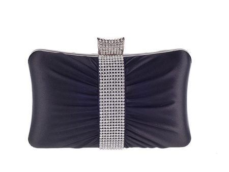 Portable Black Rhinestones Clutch Bag For Discount