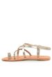 Hebe Platinum Leather Sandals on Sale