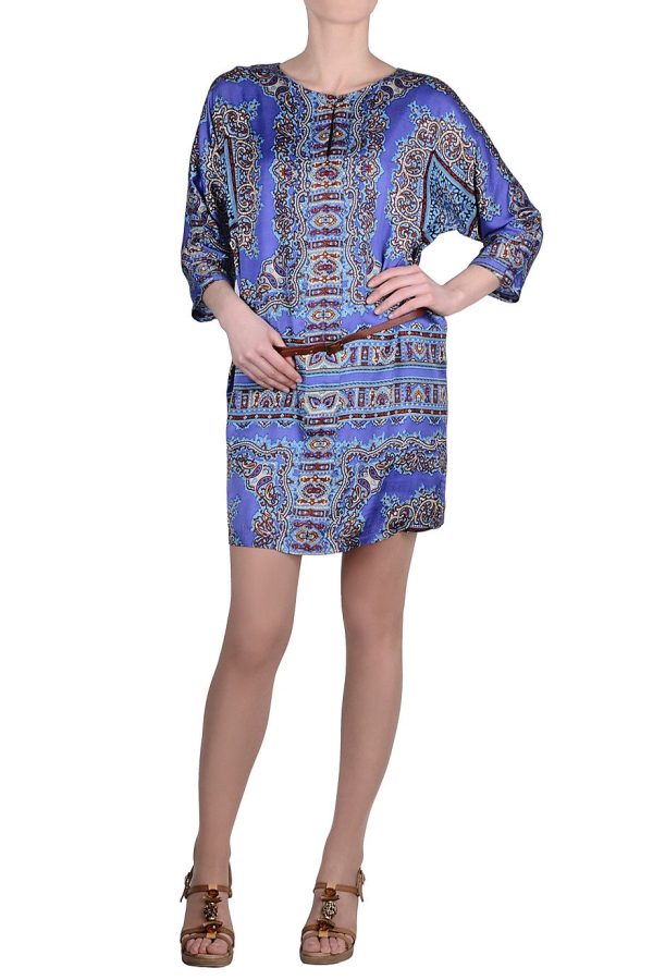 AGRAIRE Blue Purple Dress with Designs Online Sale