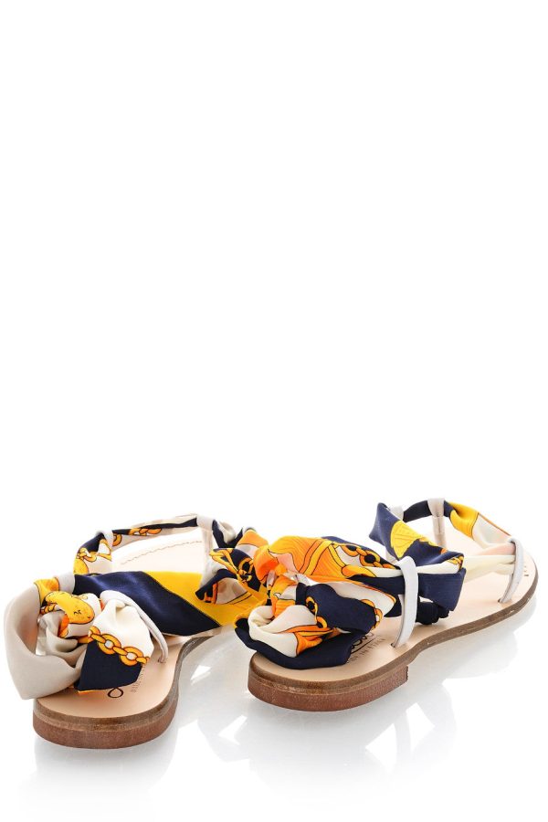 VICKY Printed Ribbon Sandals Cheap