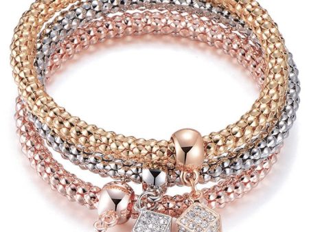 Hokera Bracelets Set in Gold Silver and Rose Gold For Discount