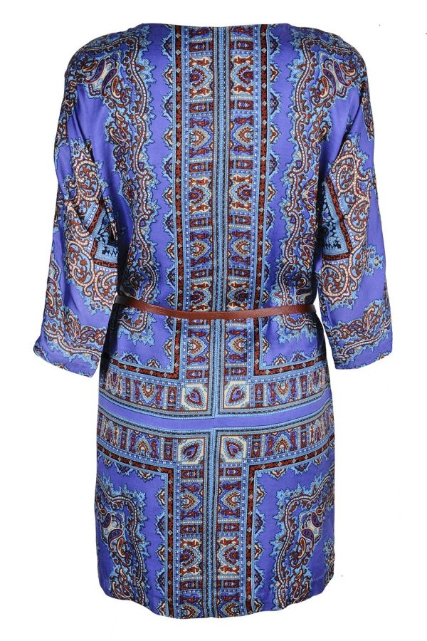 AGRAIRE Blue Purple Dress with Designs Online Sale