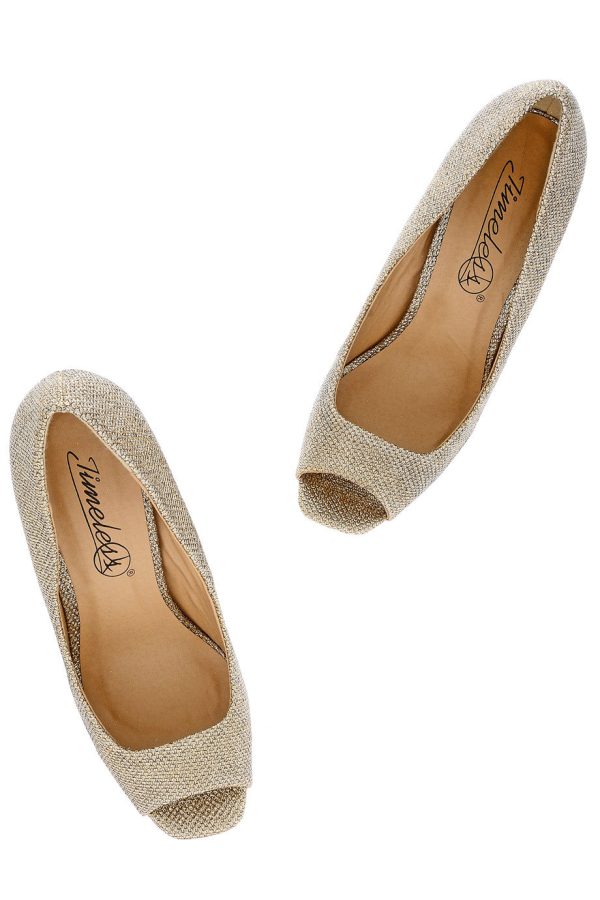 MEGAN Gold Glitter Platforms on Sale