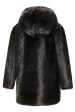 Black Winter Puffy Long Sleeve Hooded Faux Fur Men s Coat Sale