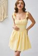 A Line Yellow Square Neck Short Homecoming Dress Online Hot Sale