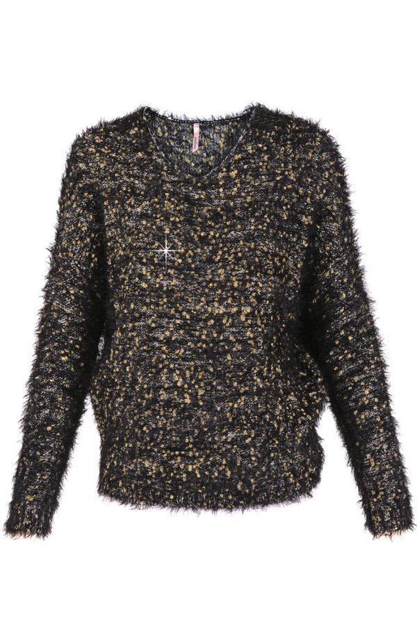 ROSEMARY Black Gold Fluffy Jumper Online Hot Sale