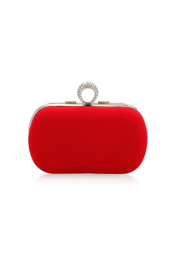 Luxury Red Handbag with Rhinestones on Sale