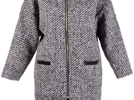 BEATRICE Grey Tweed Coat Discount