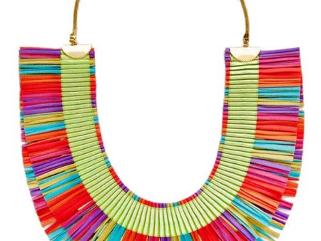 RA Double Multicolor Fabric Necklace on Sale