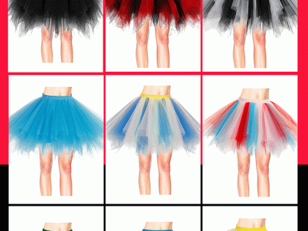 [US WAREHOUSE]Halloween Tutu Layered Tulle Petticoat Dance Skirt[ 3 For $13.99 ]-Random Color For Discount