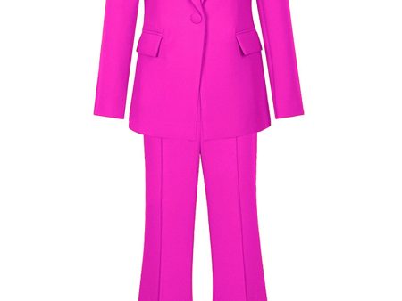 Fuchsia One Button Peak Lapel Women Suits Fashion