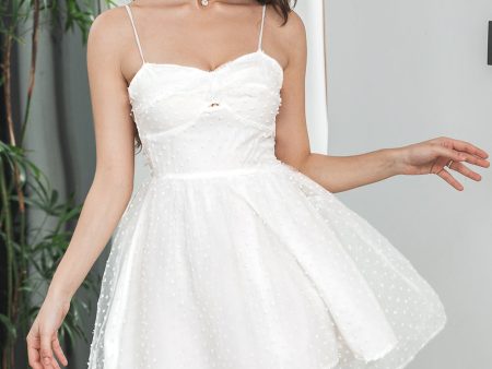 White A-Line Spaghetti Straps Short Simple Graduation Dress Online now