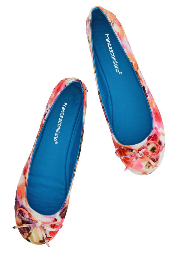 FRANCESCO MILANO Floral Multicolor Ballerinas For Cheap