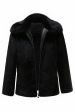 Black Men s Faux Fur Long Sleeves Winter Outerwear Cheap